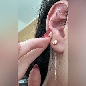 18 k marked gold earrings 🤍 super femenine heart shaped 🌸